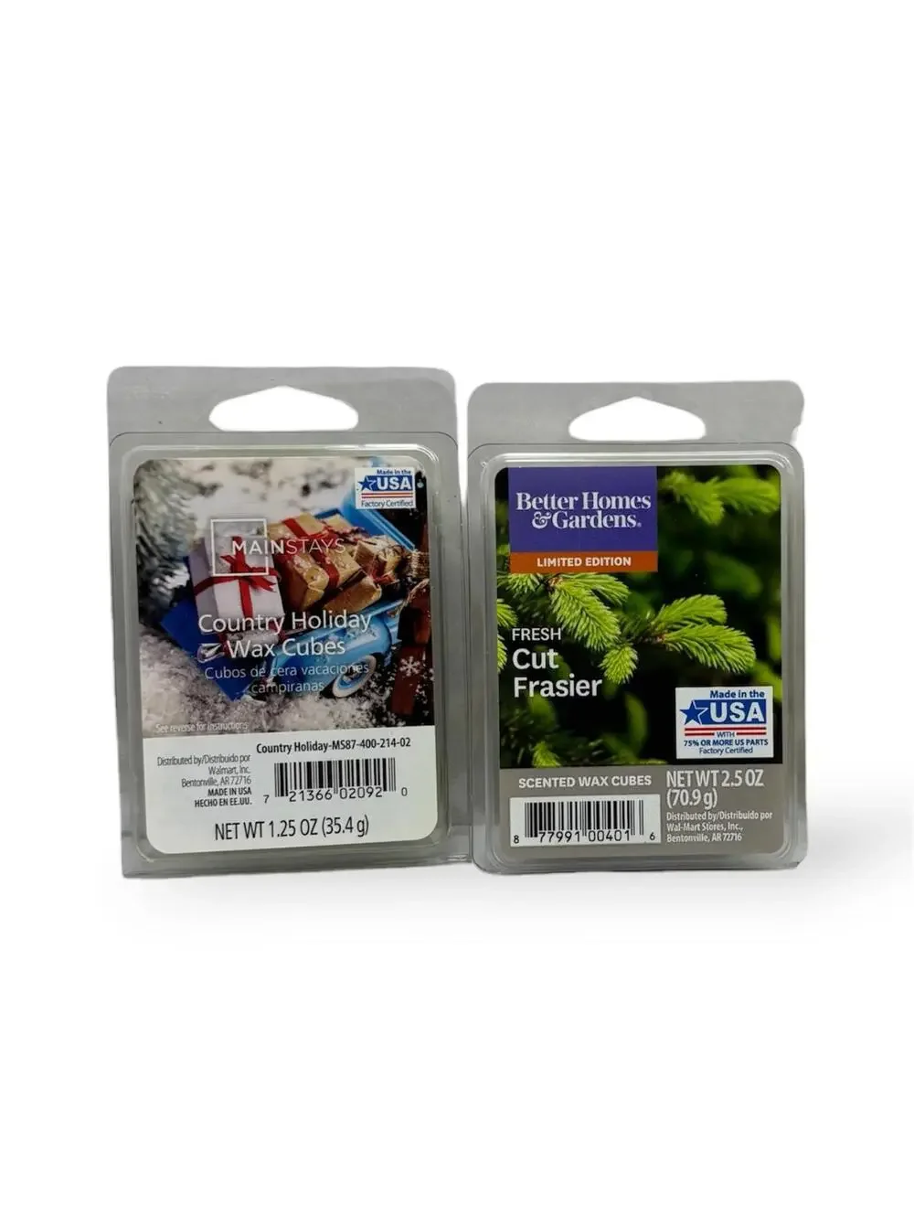 Fresh Cut Frasier & Country Holiday Wax Melt Cubes 2pc 2.5oz & 1.25oz Set NEW - Picture 1 of 2